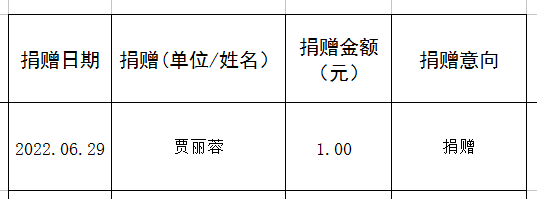 贾丽蓉捐款1元 湖北省红十字会官网